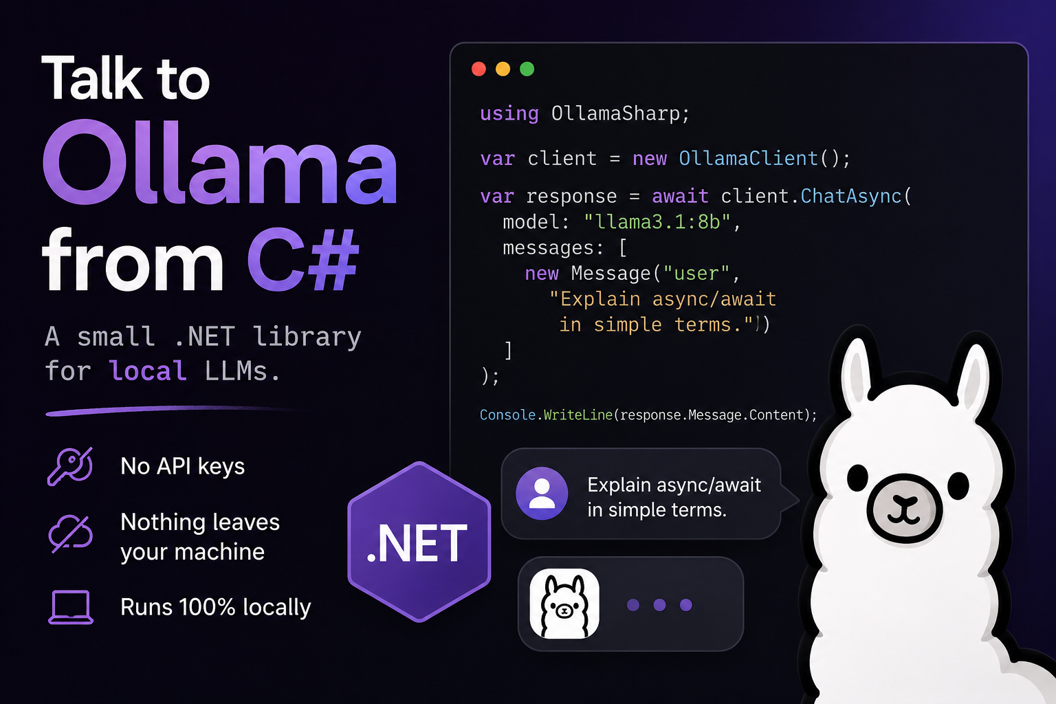 Running Local LLMs in .NET with OllamaClient